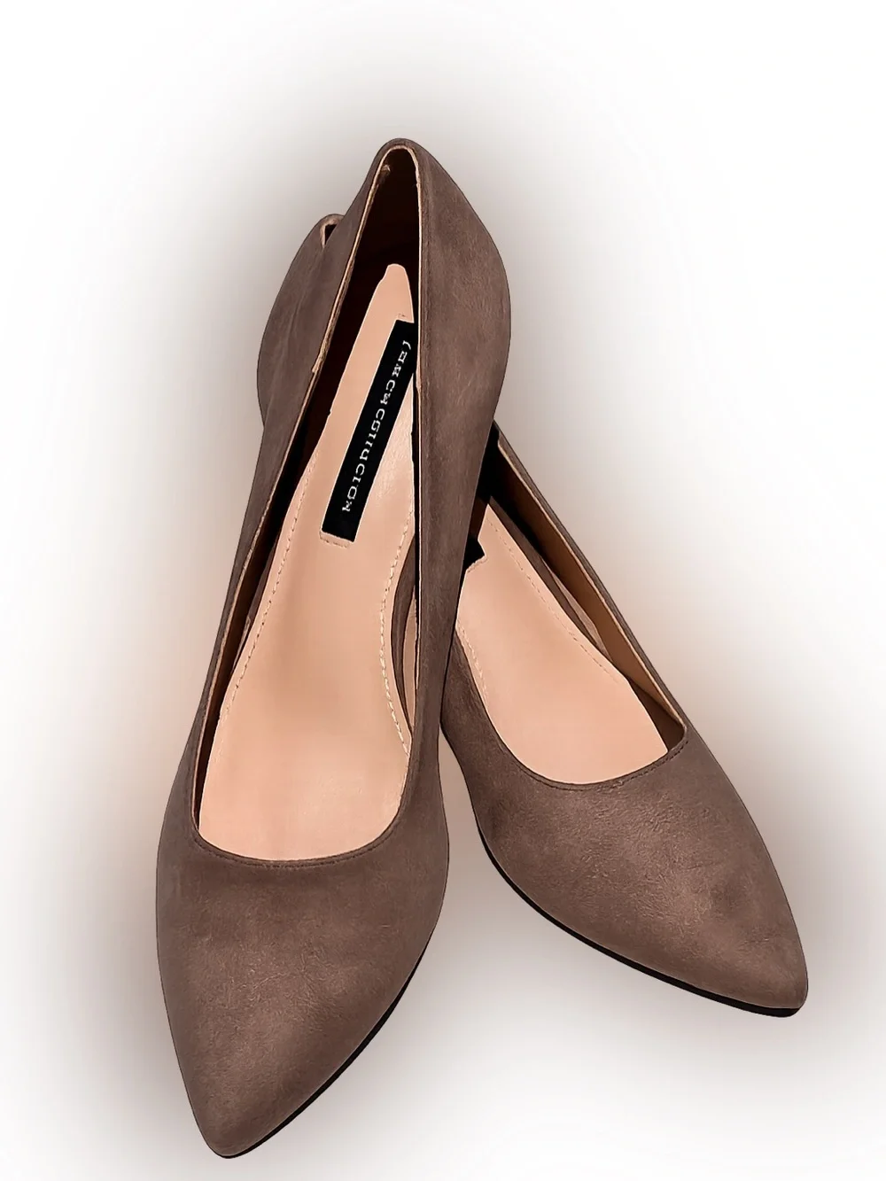 French Connection Suede Dark Taupe ‘Kate’ Pointed-Toe Elegant Pumps Size 9.5 NIB - Picture 6 of 11